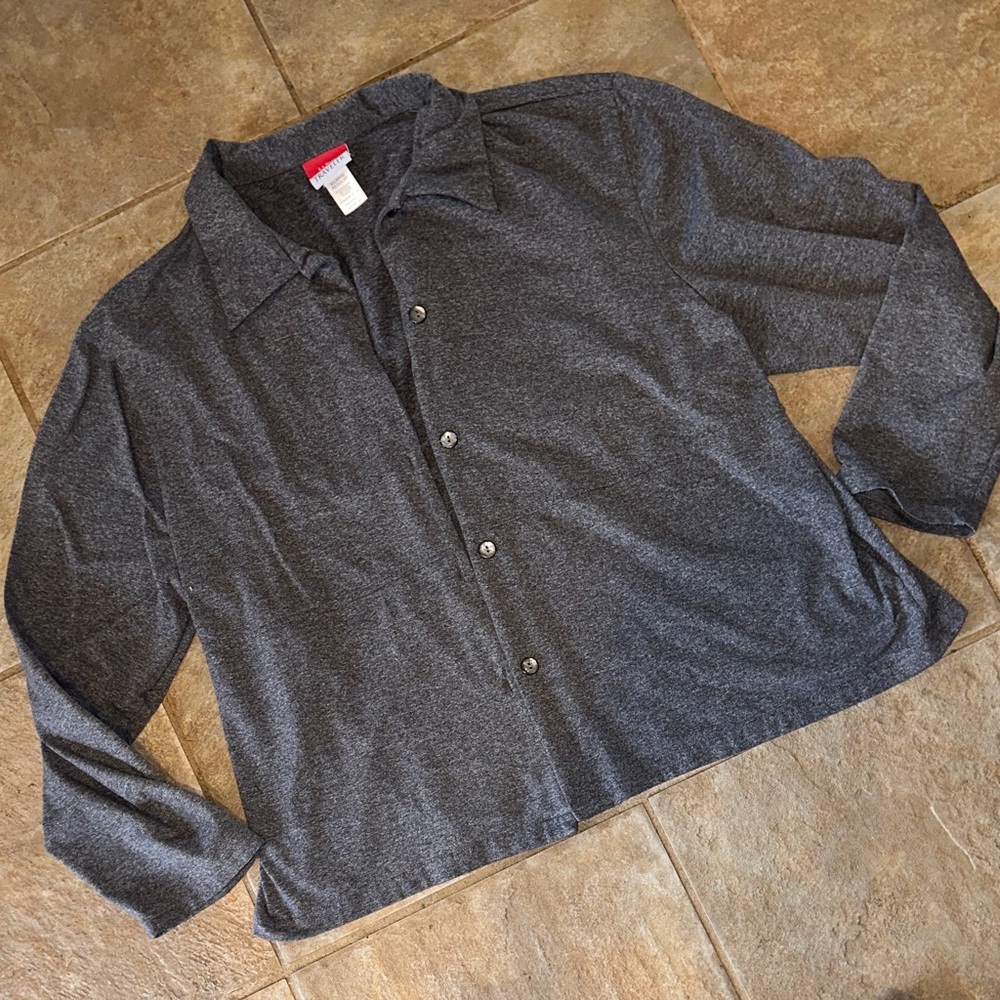 L.L. Bean Traveler Gray Shirt button down size XL